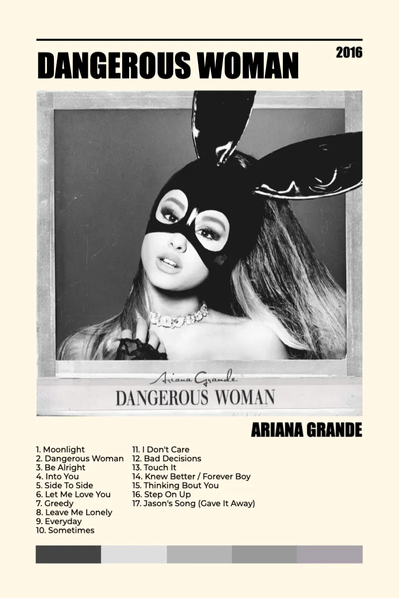 Album poster for Dangerous Woman by Ariana Grande