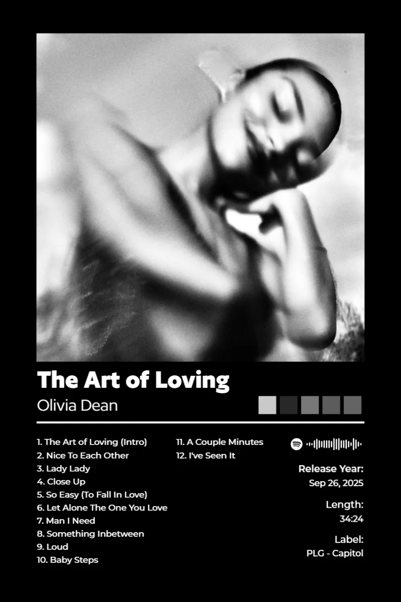 Album poster for The Art of Loving by Olivia Dean