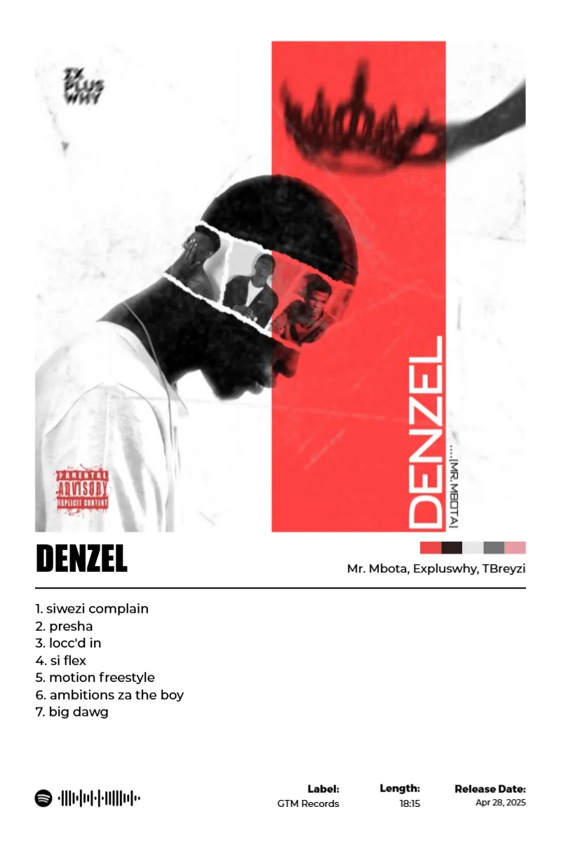 Album poster for DENZEL by Mr. Mbota, Expluswhy, TBreyzi
