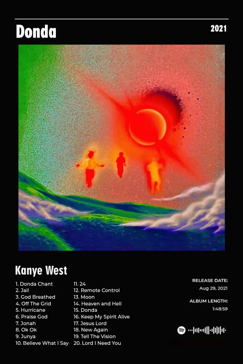 Album poster for Donda by Kanye West