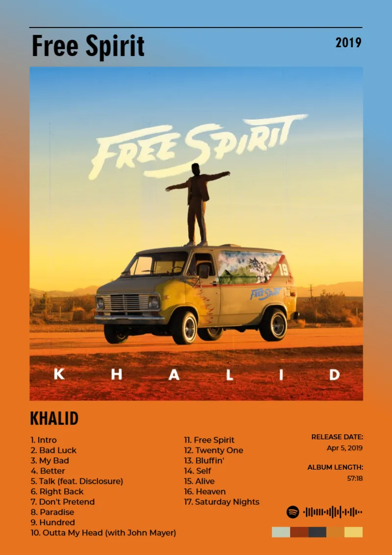 Album poster for Free Spirit by Khalid