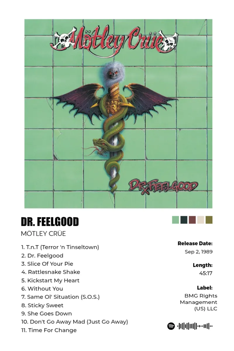 Album poster for Dr. Feelgood by Mötley Crüe