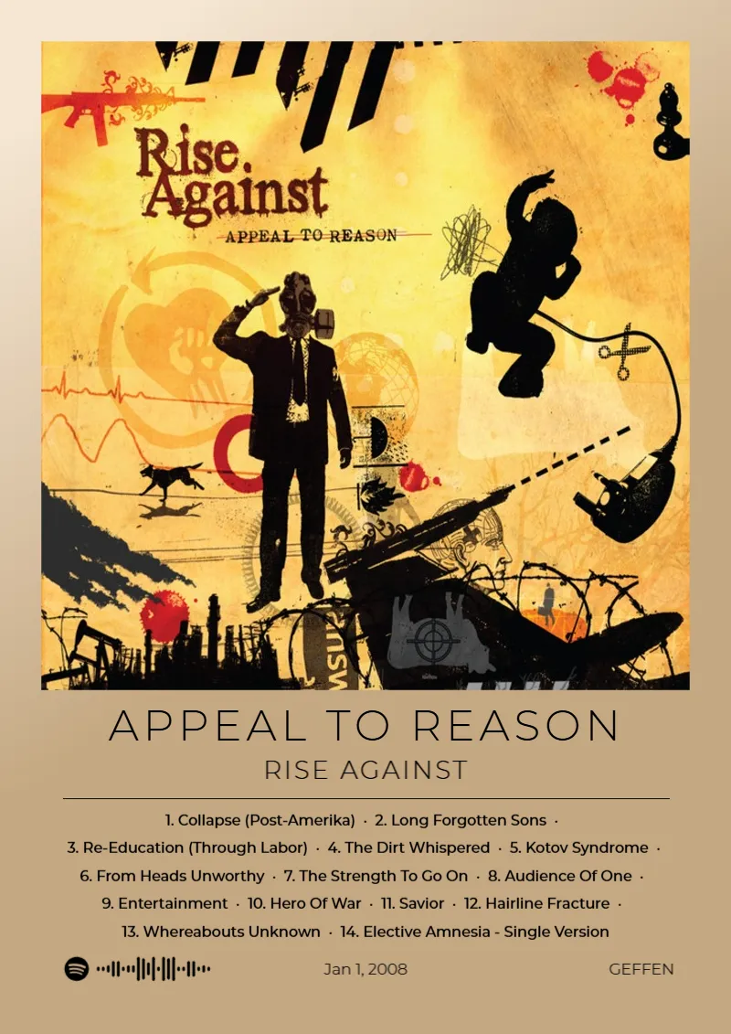 Appeal To Reason · Appeal To Reason · Rise Against · DIN A4 Album poster for Appeal To Reason by Rise Against