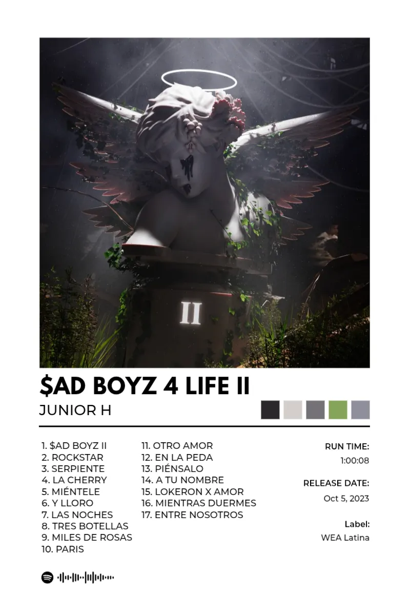 Album poster for $AD BOYZ 4 LIFE II by Junior H