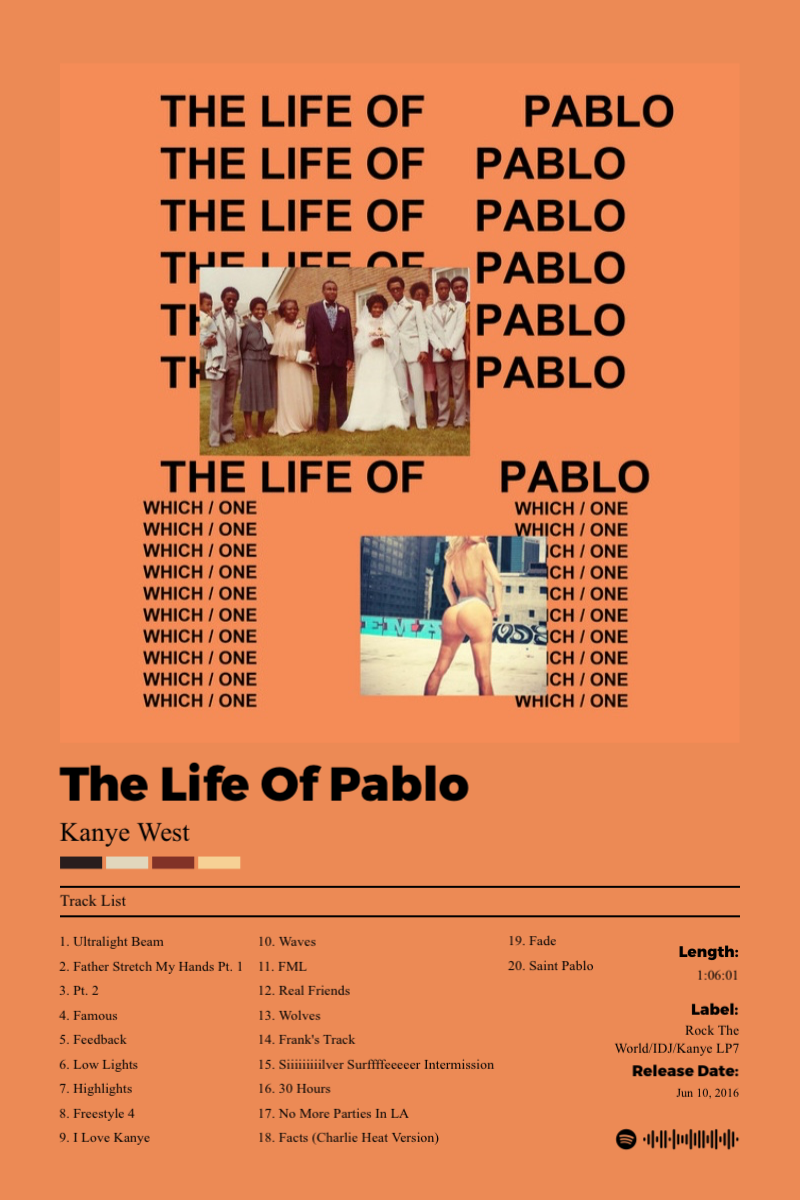 Album poster for The Life Of Pablo by Kanye West