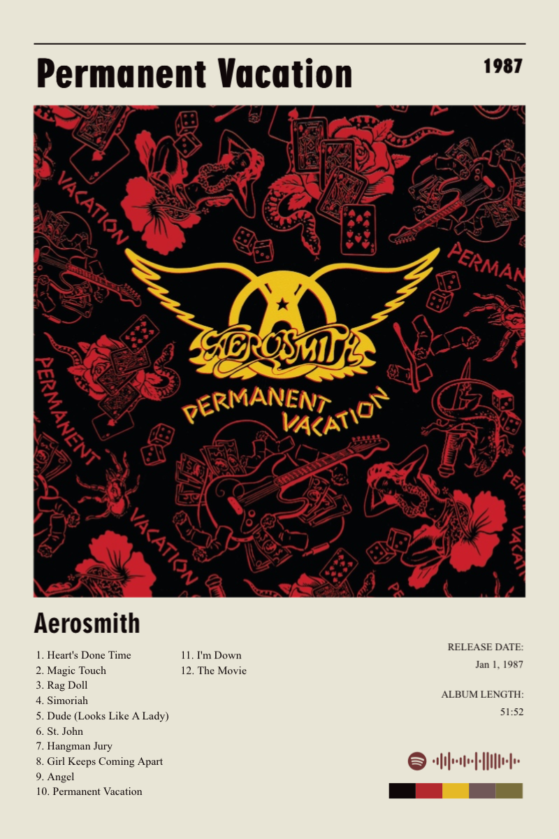 Album poster for Permanent Vacation by Aerosmith