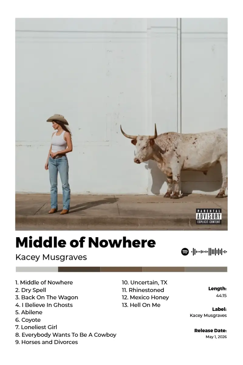 Middle of Nowhere · Middle of Nowhere · Kacey Musgraves · 2:3 Album poster for Middle of Nowhere by Kacey Musgraves