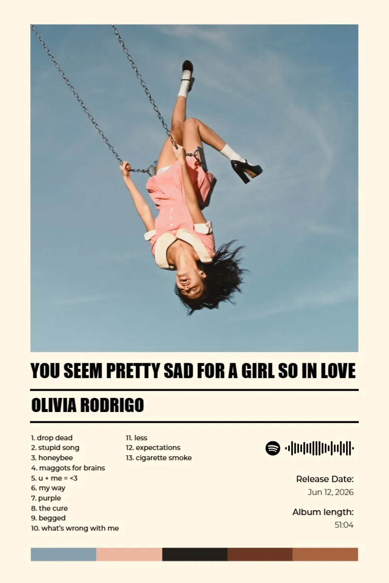Album poster for you seem pretty sad for a girl so in love by Olivia Rodrigo