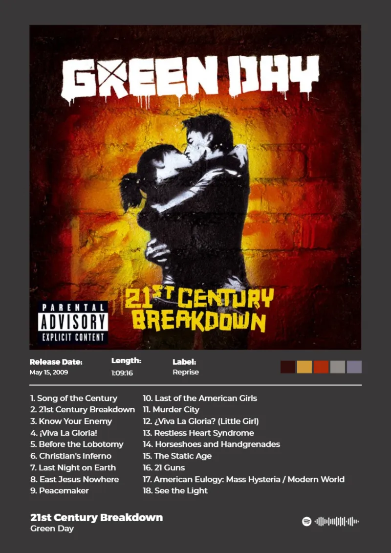 21st Century Breakdown · 21st Century Breakdown · Green Day · DIN A4 Album poster for 21st Century Breakdown by Green Day