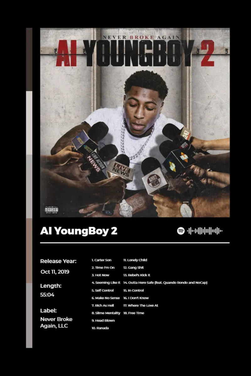 Album poster for AI YoungBoy 2 by YoungBoy Never Broke Again