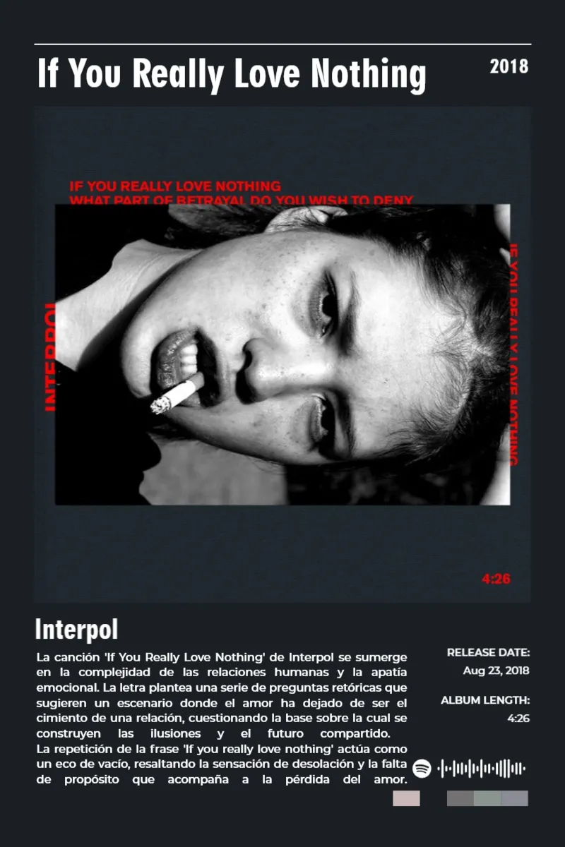 Album poster for If You Really Love Nothing by Interpol