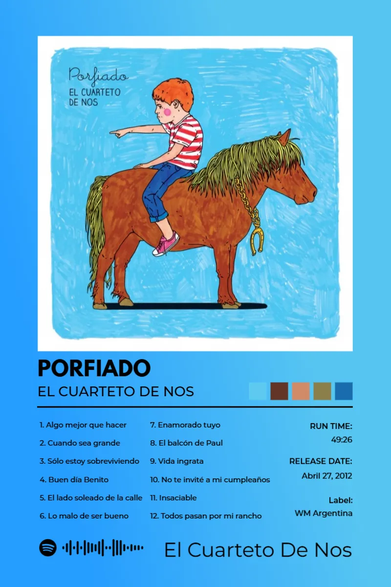 Album poster for Porfiado by El Cuarteto De Nos