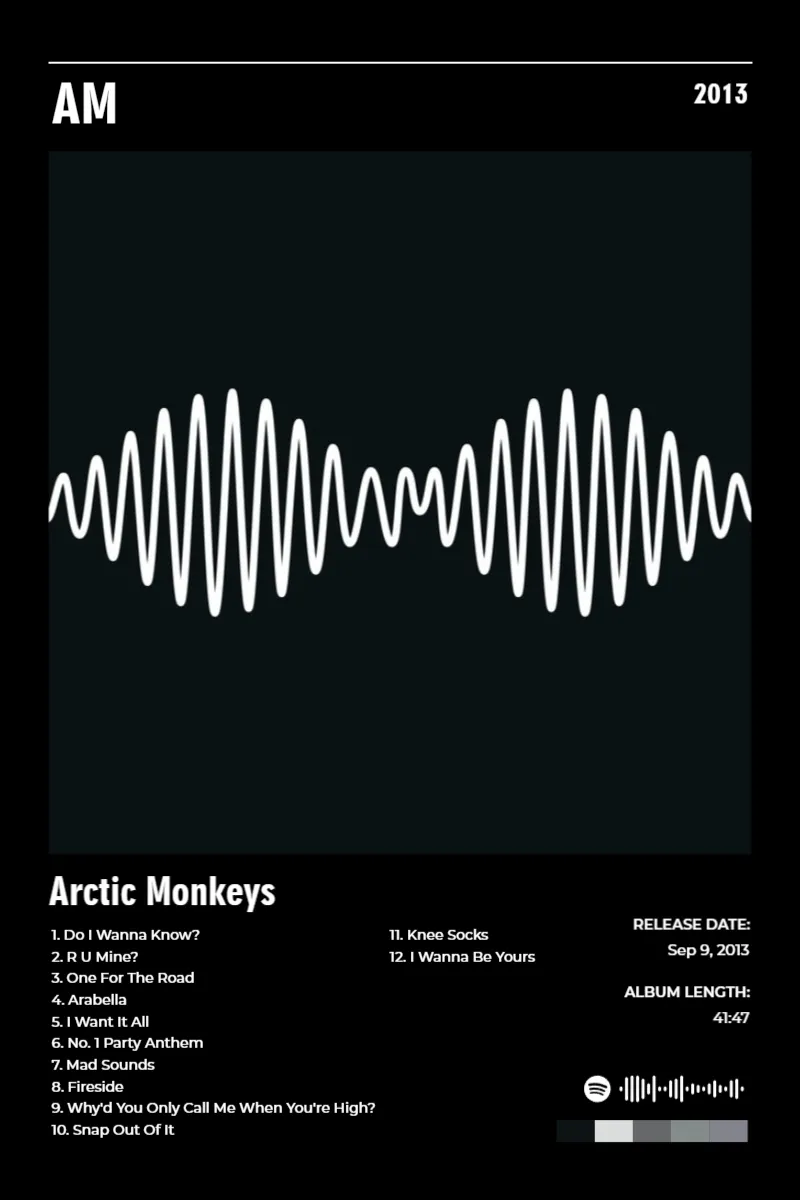 AM · AM · Arctic Monkeys · 2:3 Album poster for AM by Arctic Monkeys