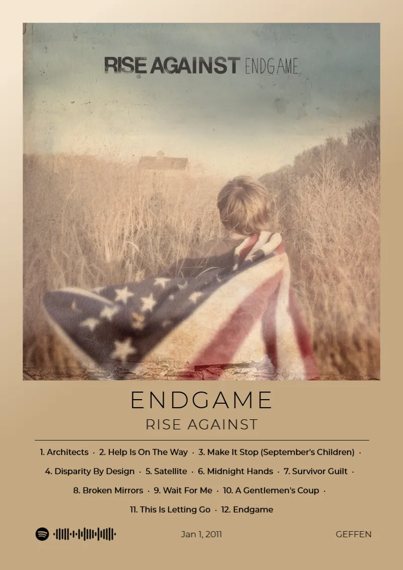 Album poster for Endgame by Rise Against