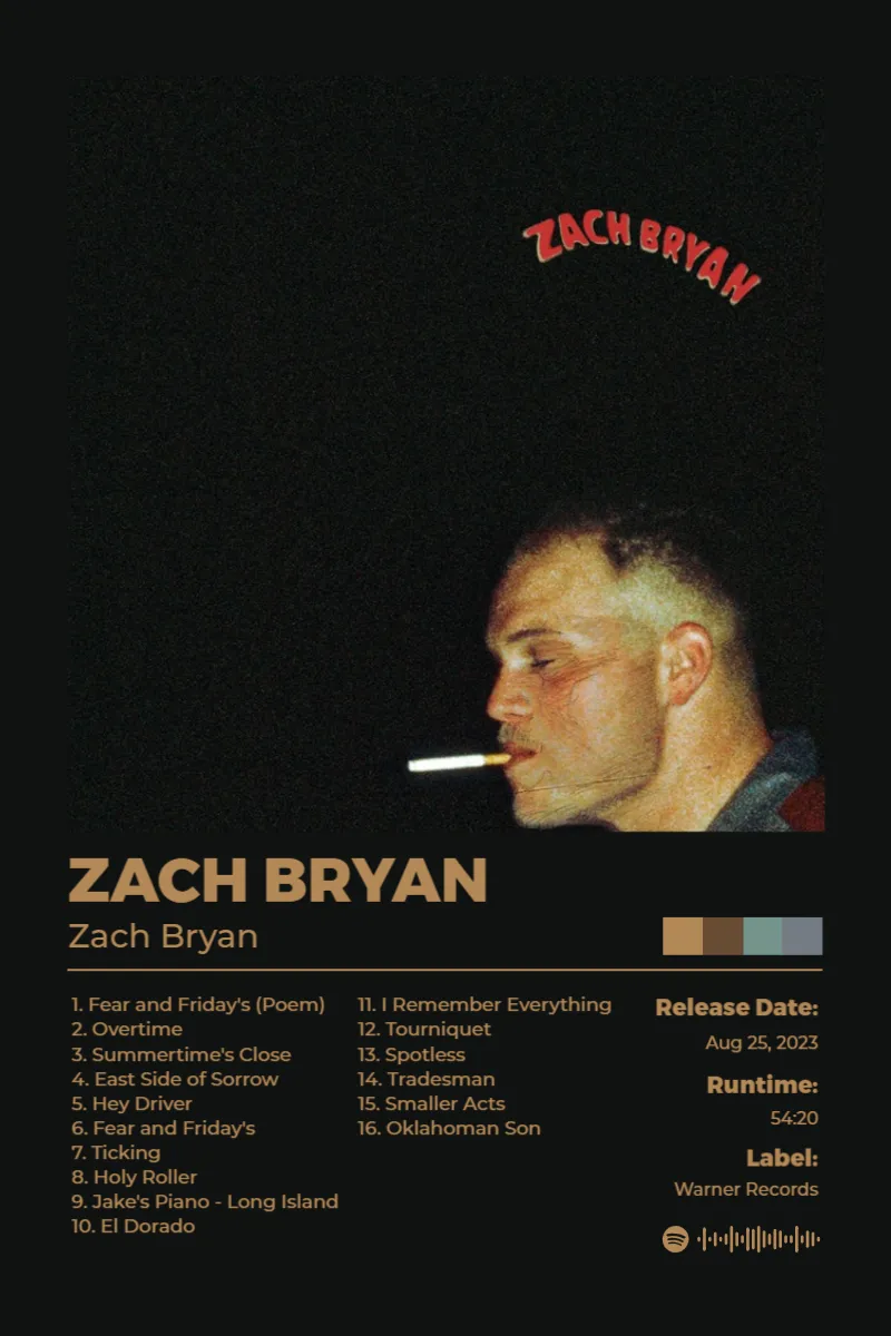 Zach Bryan · Zach Bryan · Zach Bryan · 2:3 Album poster for Zach Bryan by Zach Bryan
