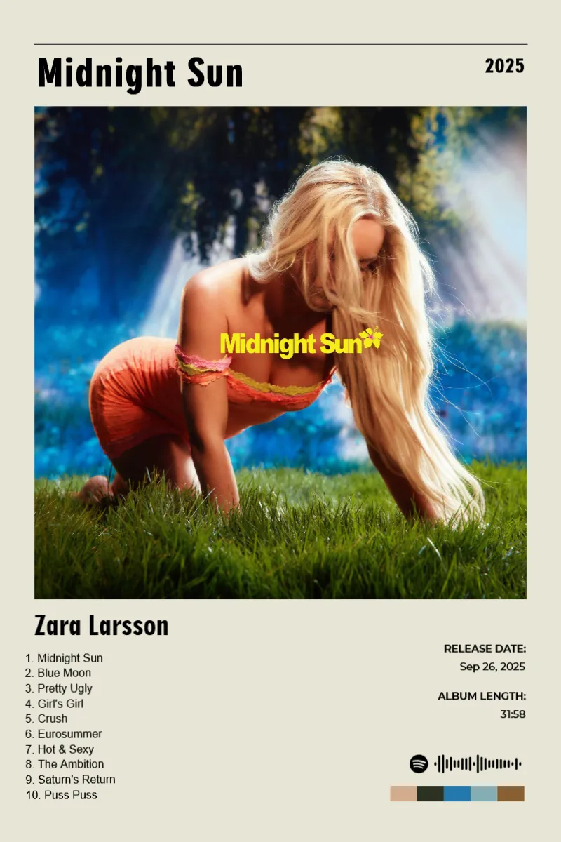 Album poster for Midnight Sun by Zara Larsson