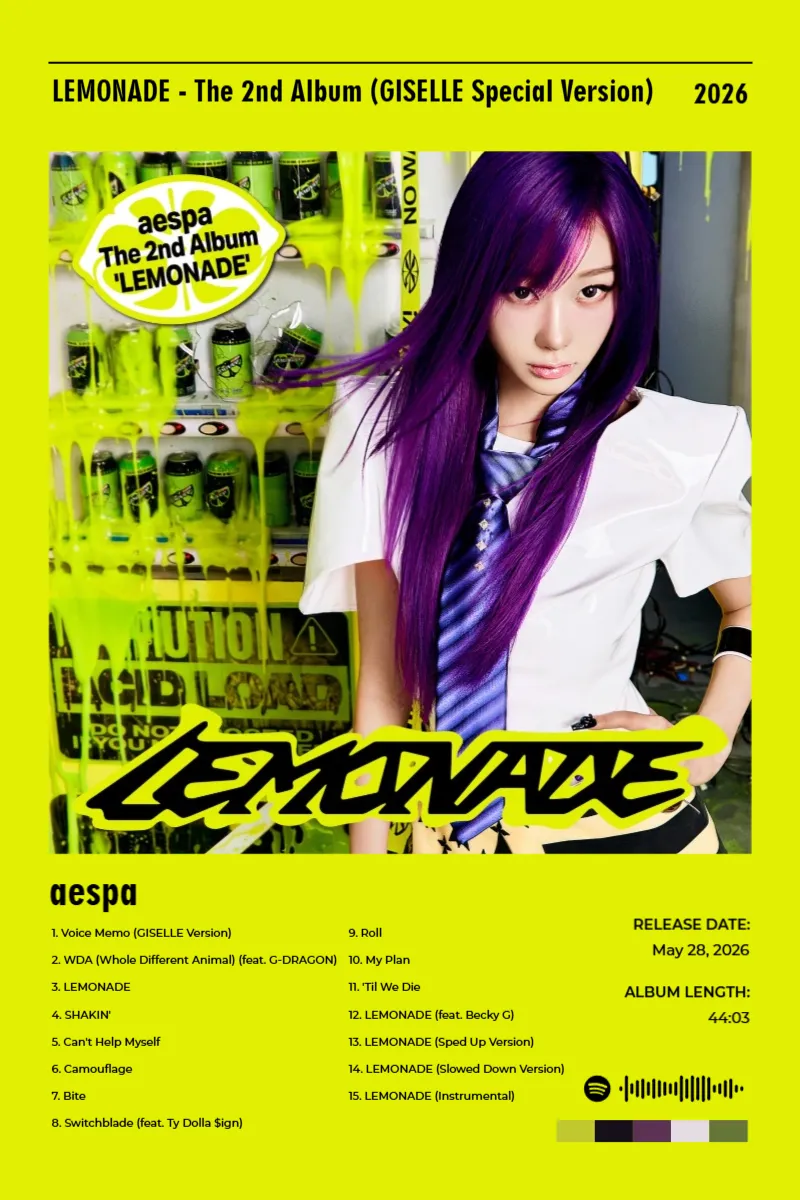 Album poster for LEMONADE - The 2nd Album (GISELLE Special Version) by aespa