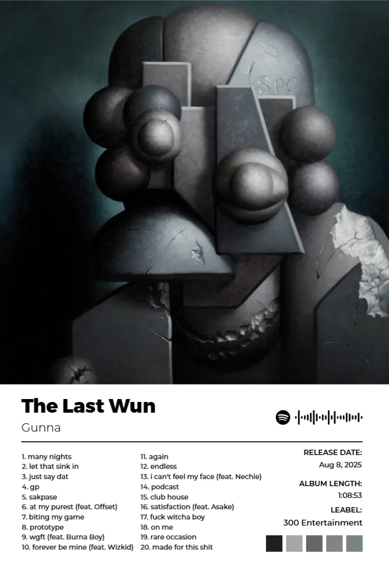 The Last Wun · The Last Wun · Gunna · 2:3 Album poster for The Last Wun by Gunna