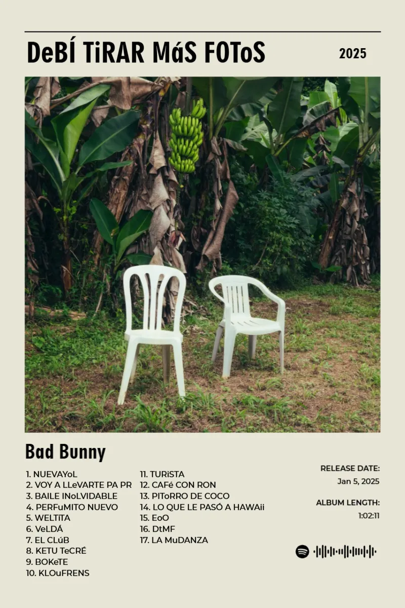 Album poster for DeBÍ TiRAR MáS FOToS by Bad Bunny