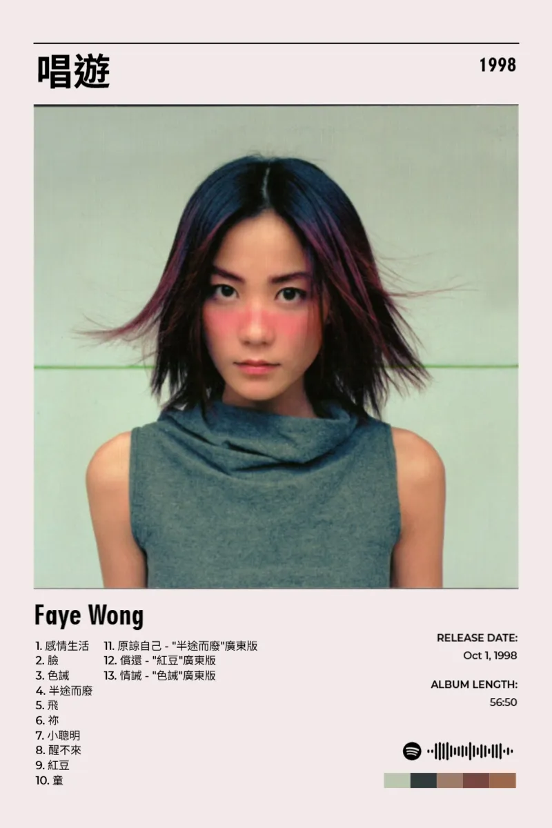 唱遊 · 唱遊 · Faye Wong · 2:3 Album poster for 唱遊 by Faye Wong
