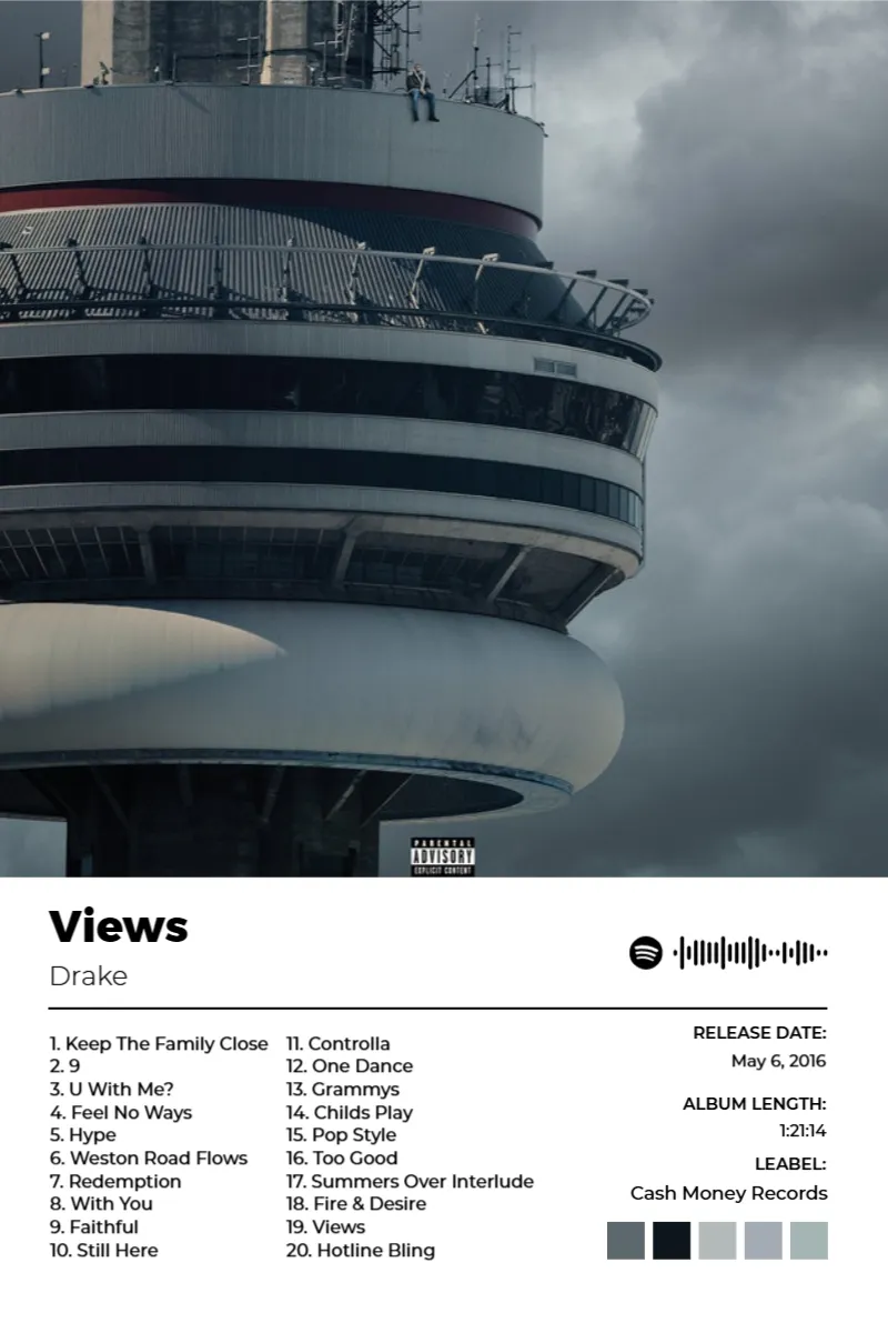 Views · Views · Drake · 2:3 Album poster for Views by Drake