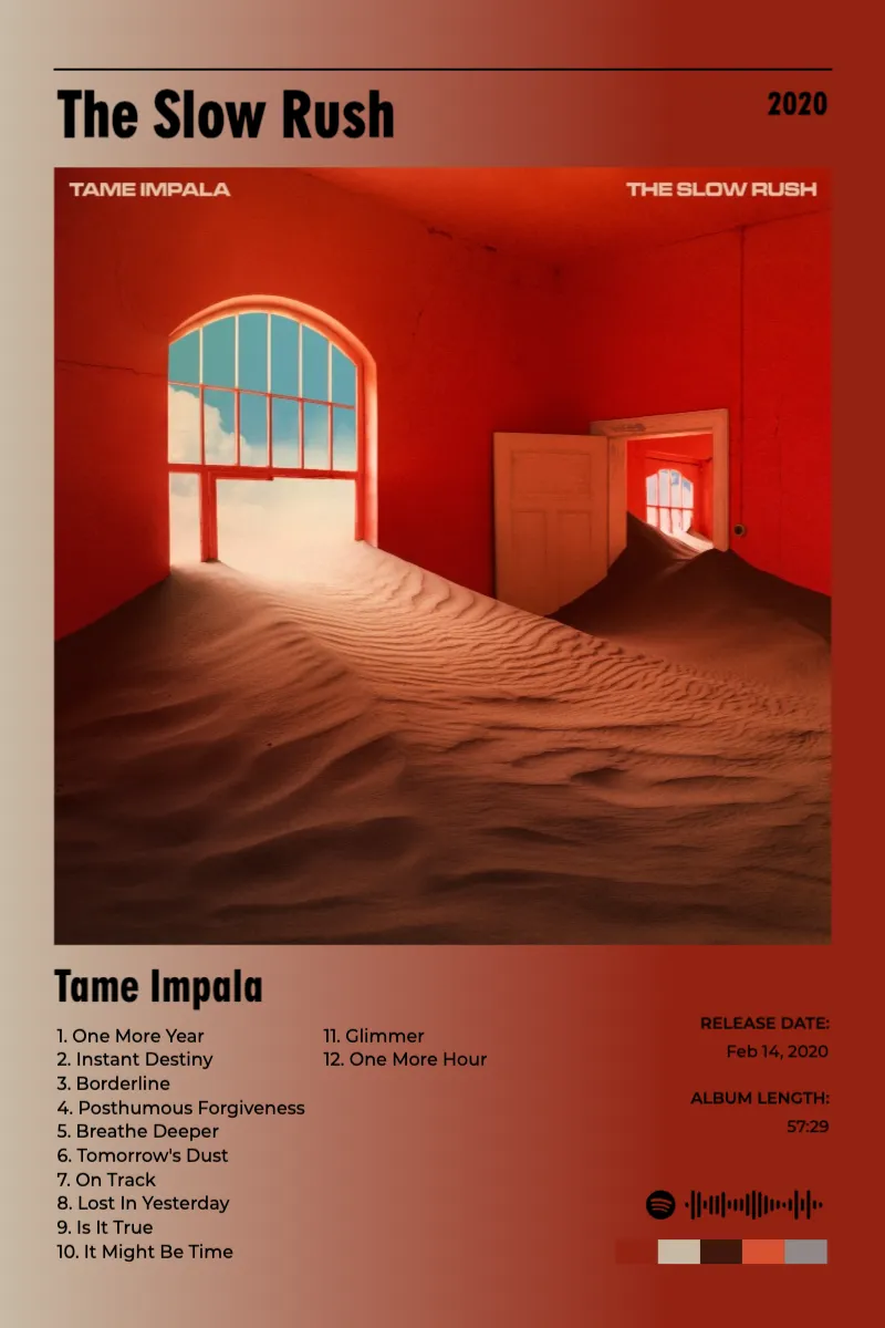 Album poster for The Slow Rush by Tame Impala