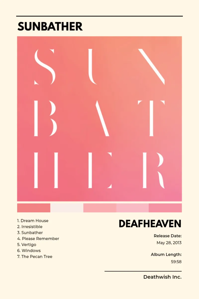 Sunbather · Sunbather · Deafheaven · 2:3 Album poster for Sunbather by Deafheaven