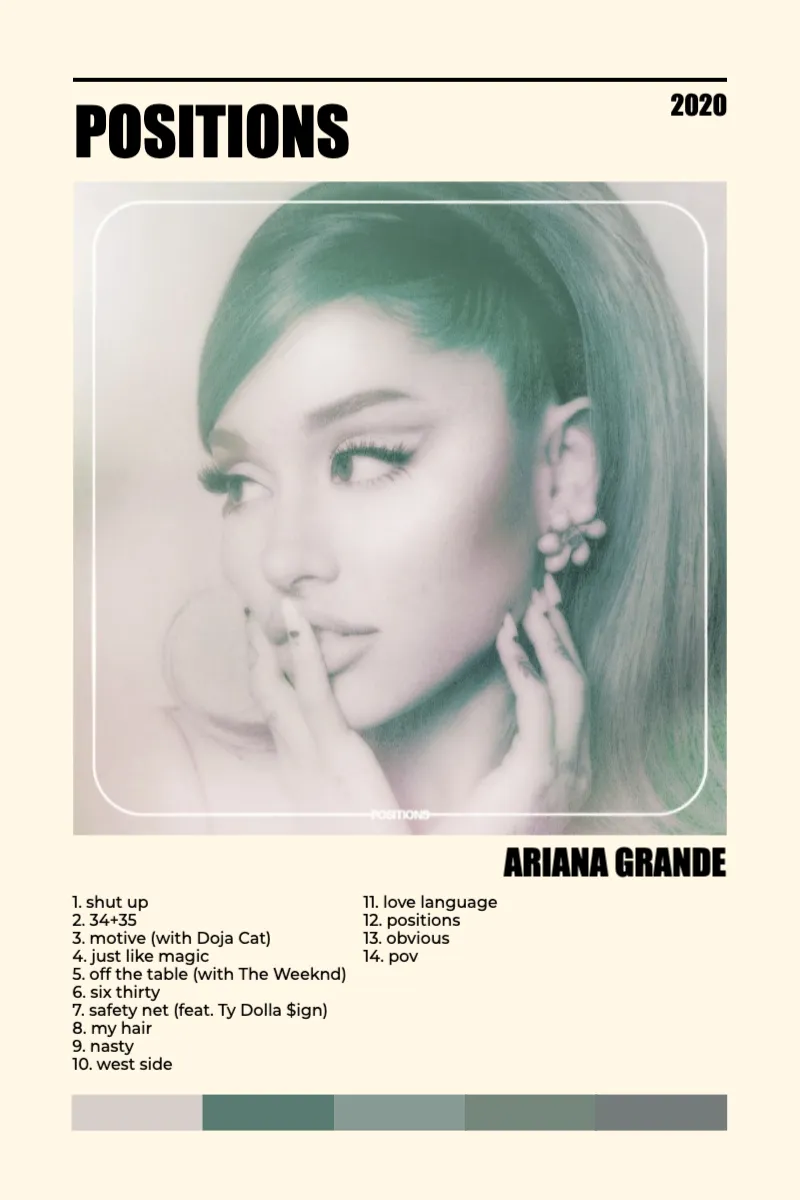 Album poster for Positions by Ariana Grande