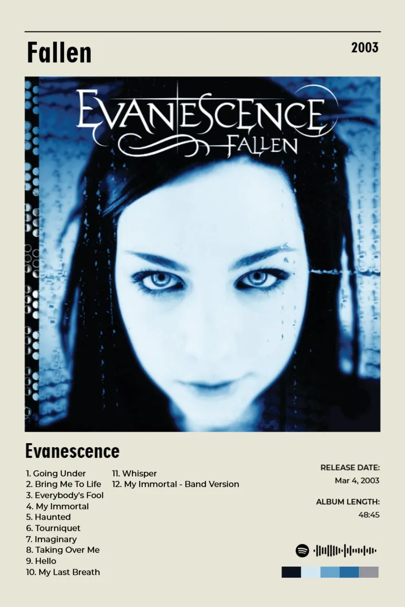 Fallen · Fallen · Evanescence · 2:3 Album poster for Fallen by Evanescence