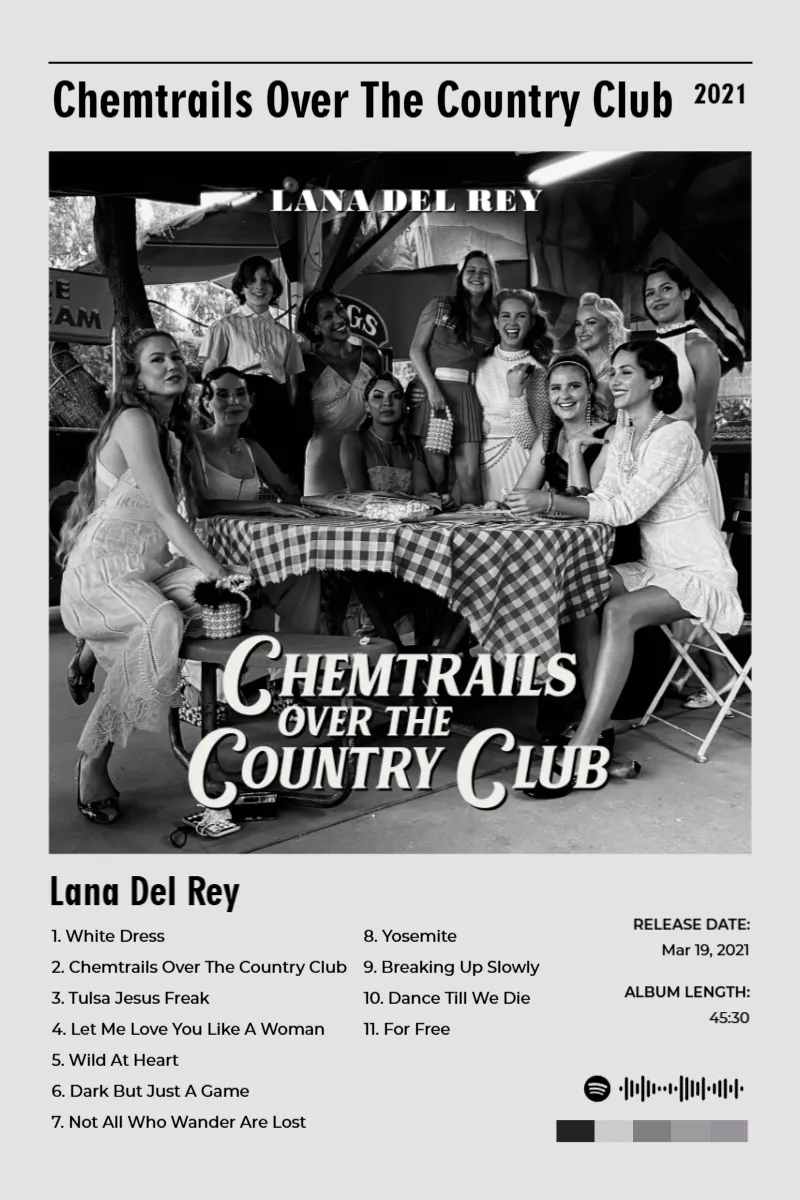 Album poster for Chemtrails Over The Country Club by Lana Del Rey