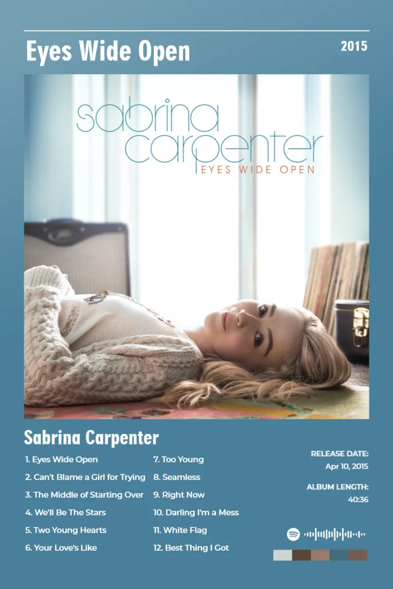 Album poster for Eyes Wide Open by Sabrina Carpenter