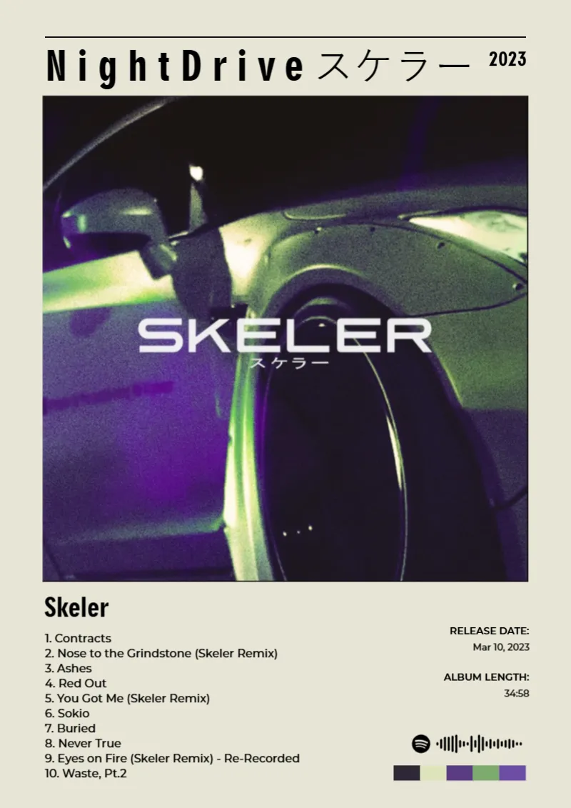 Album poster for N i g h t D r i v e スケラー by Skeler
