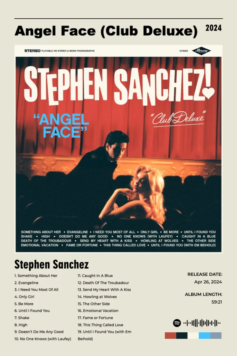 Album poster for Angel Face (Club Deluxe) by Stephen Sanchez