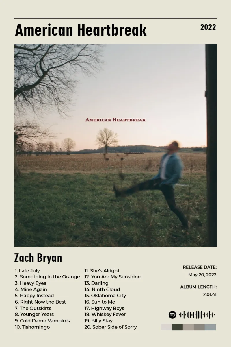 American Heartbreak · American Heartbreak · Zach Bryan · 2:3 Album poster for American Heartbreak by Zach Bryan