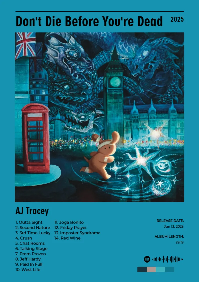 Don't Die Before You're Dead · Don't Die Before You're Dead · AJ Tracey · DIN A4 Album poster for Don't Die Before You're Dead by AJ Tracey