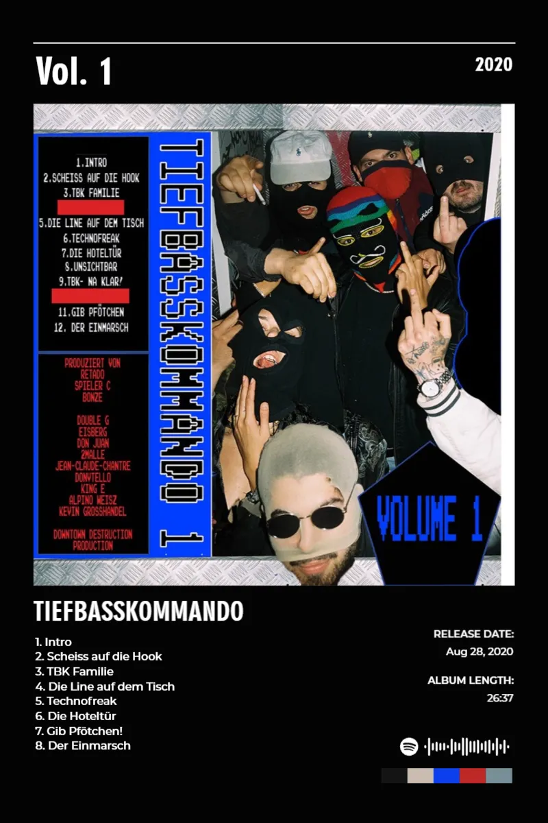 Album poster for Vol. 1 by TIEFBASSKOMMANDO
