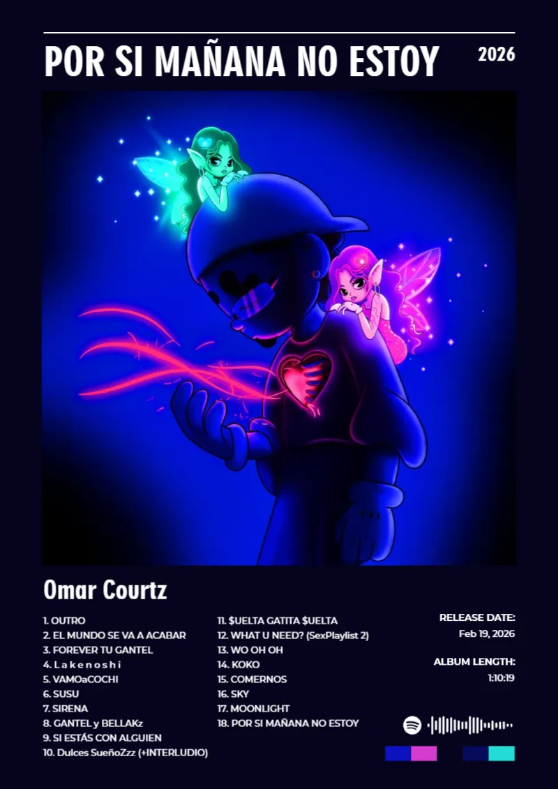 Album poster for POR SI MAÑANA NO ESTOY by Omar Courtz