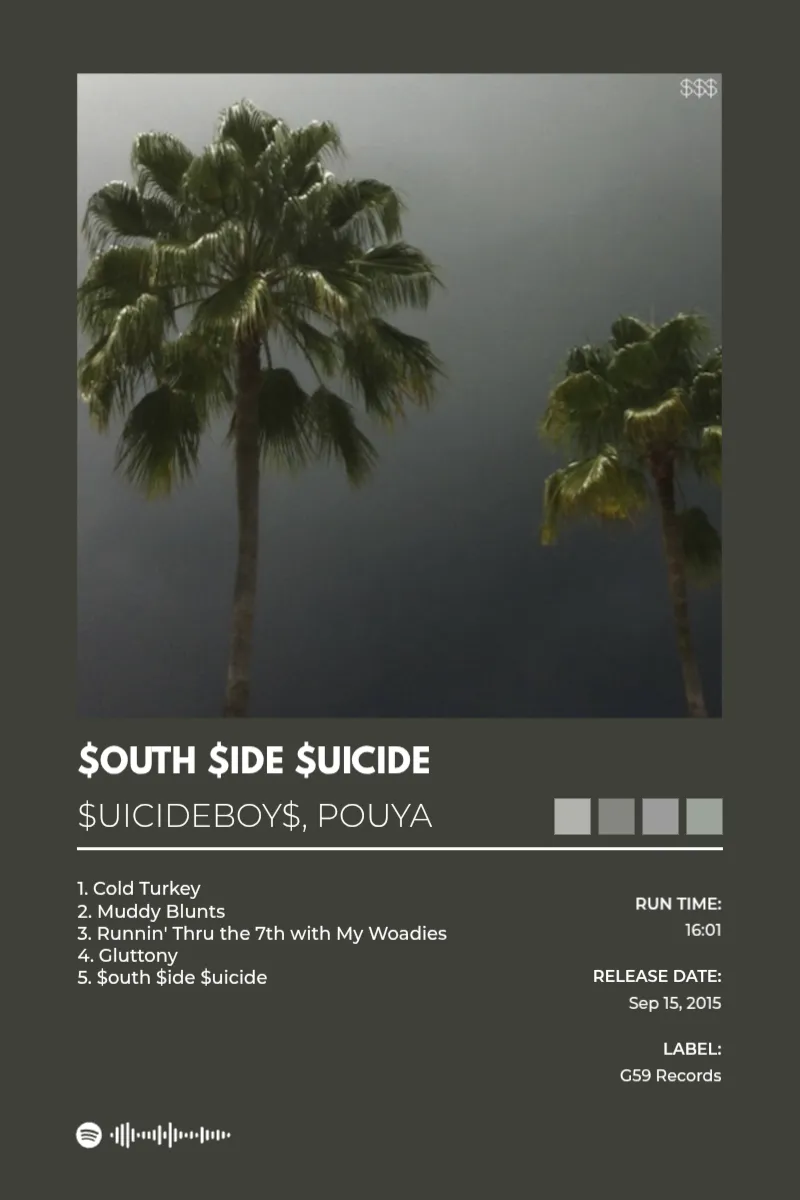 Album poster for $outh $ide $uicide by $uicideboy$, Pouya