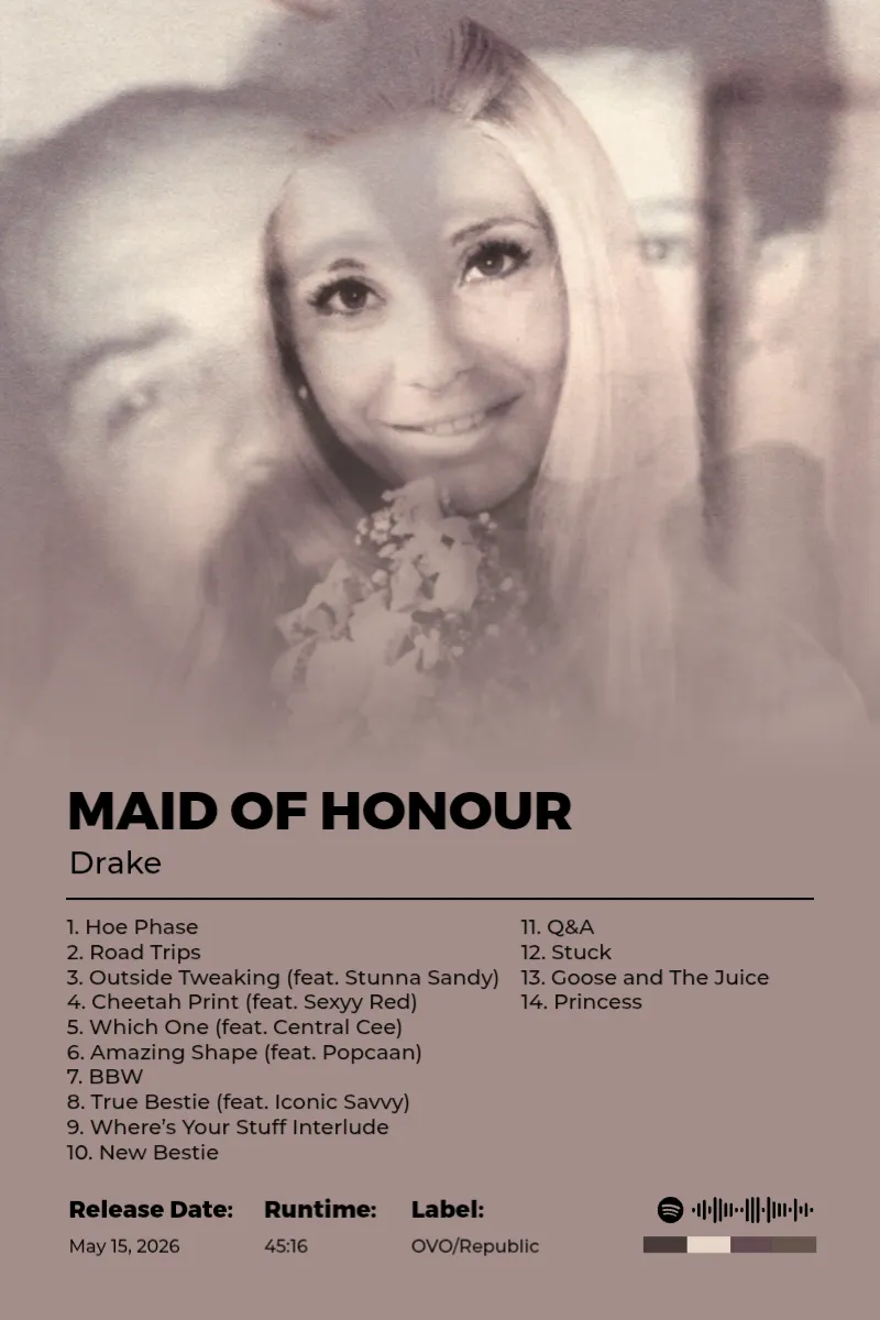 MAID OF HONOUR · MAID OF HONOUR · Drake · 2:3 Album poster for MAID OF HONOUR by Drake