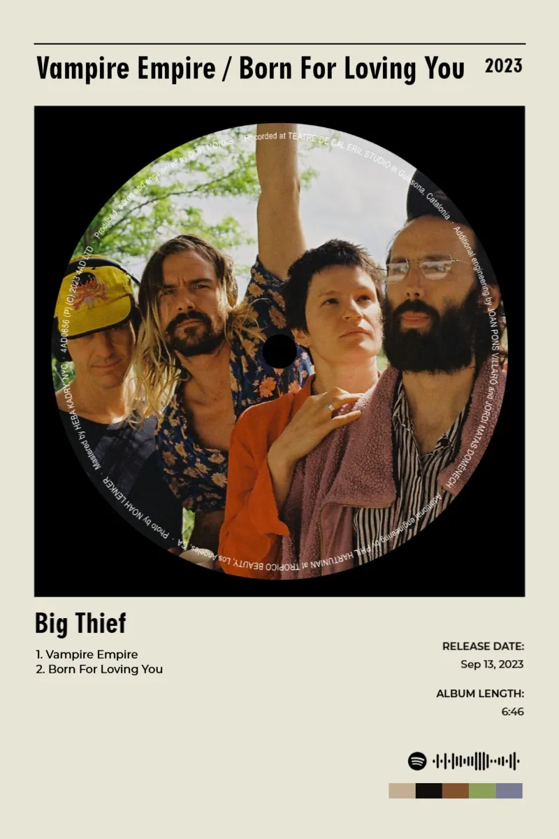 Album poster for Vampire Empire / Born For Loving You by Big Thief