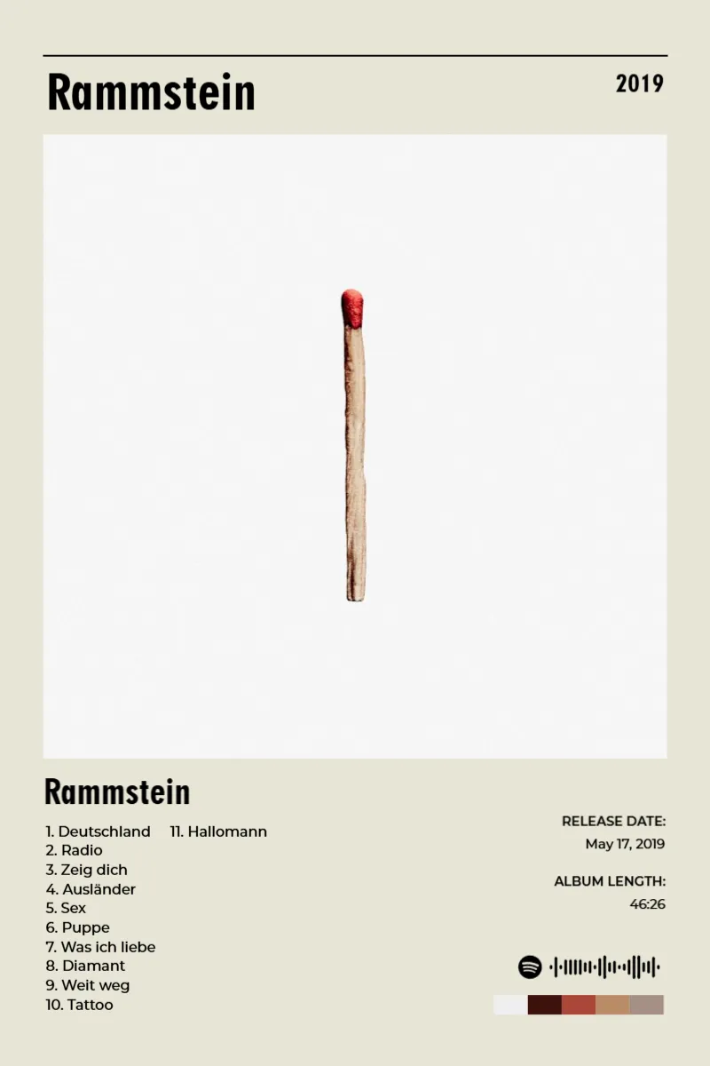 Album poster for Rammstein by Rammstein