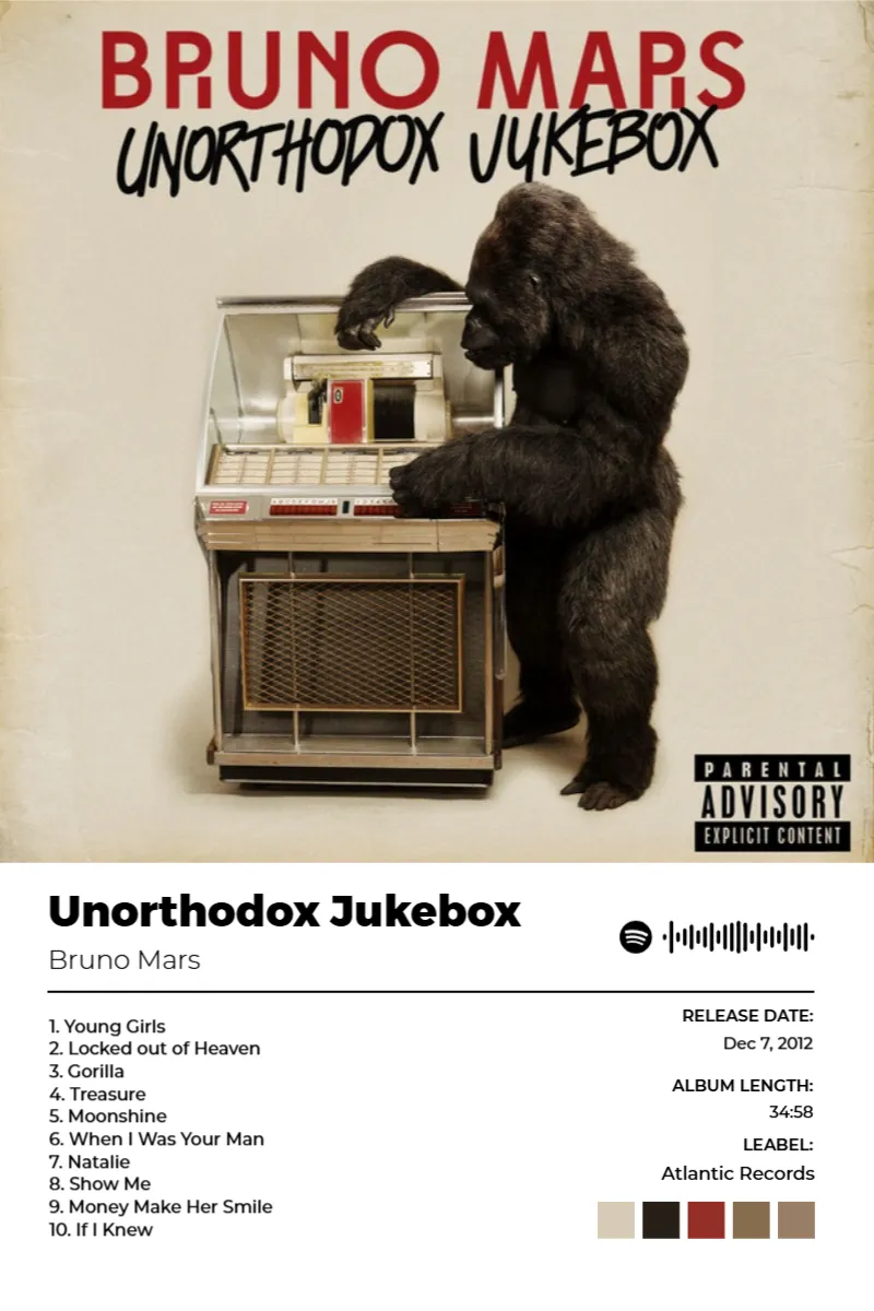 Unorthodox Jukebox · Unorthodox Jukebox · Bruno Mars · 2:3 Album poster for Unorthodox Jukebox by Bruno Mars
