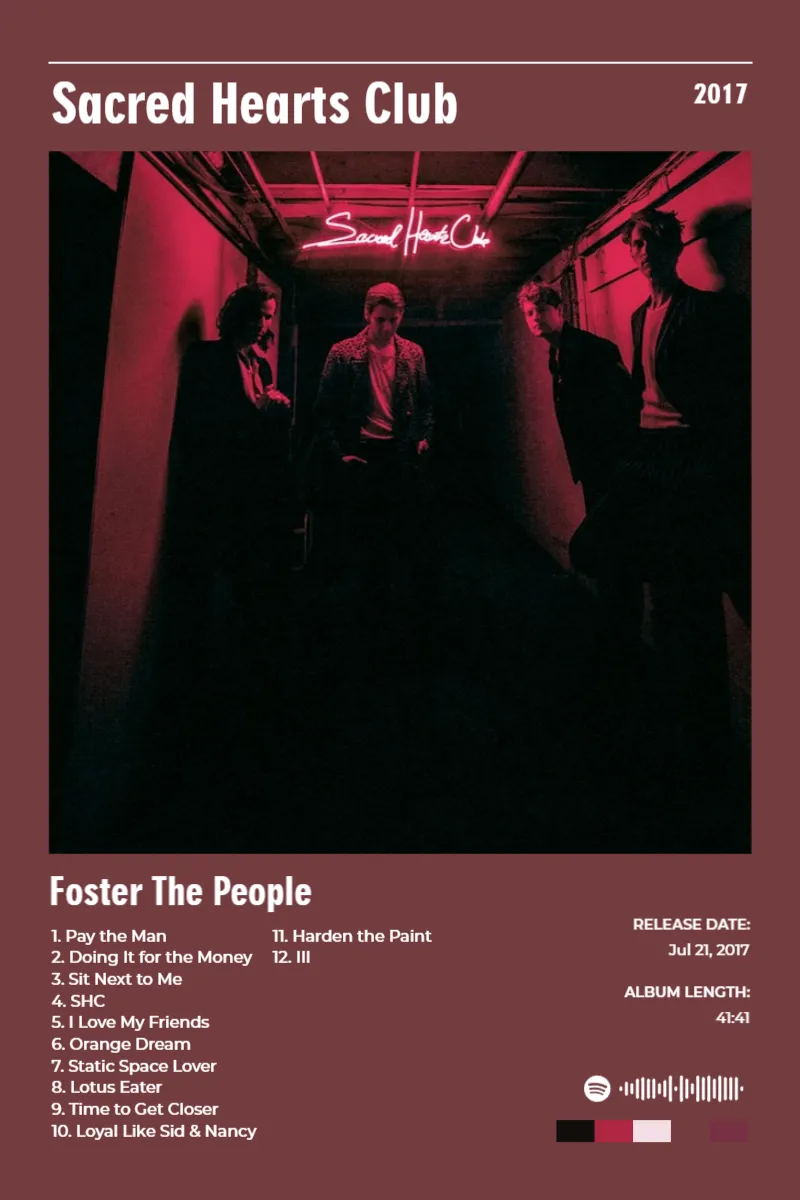 Sacred Hearts Club · Sacred Hearts Club · Foster The People · 2:3 Album poster for Sacred Hearts Club by Foster The People