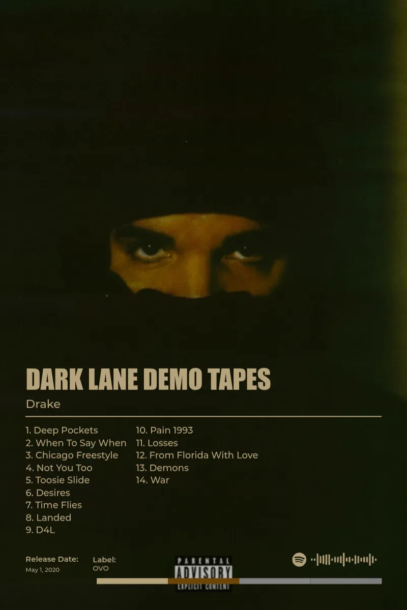 Album poster for Dark Lane Demo Tapes by Drake