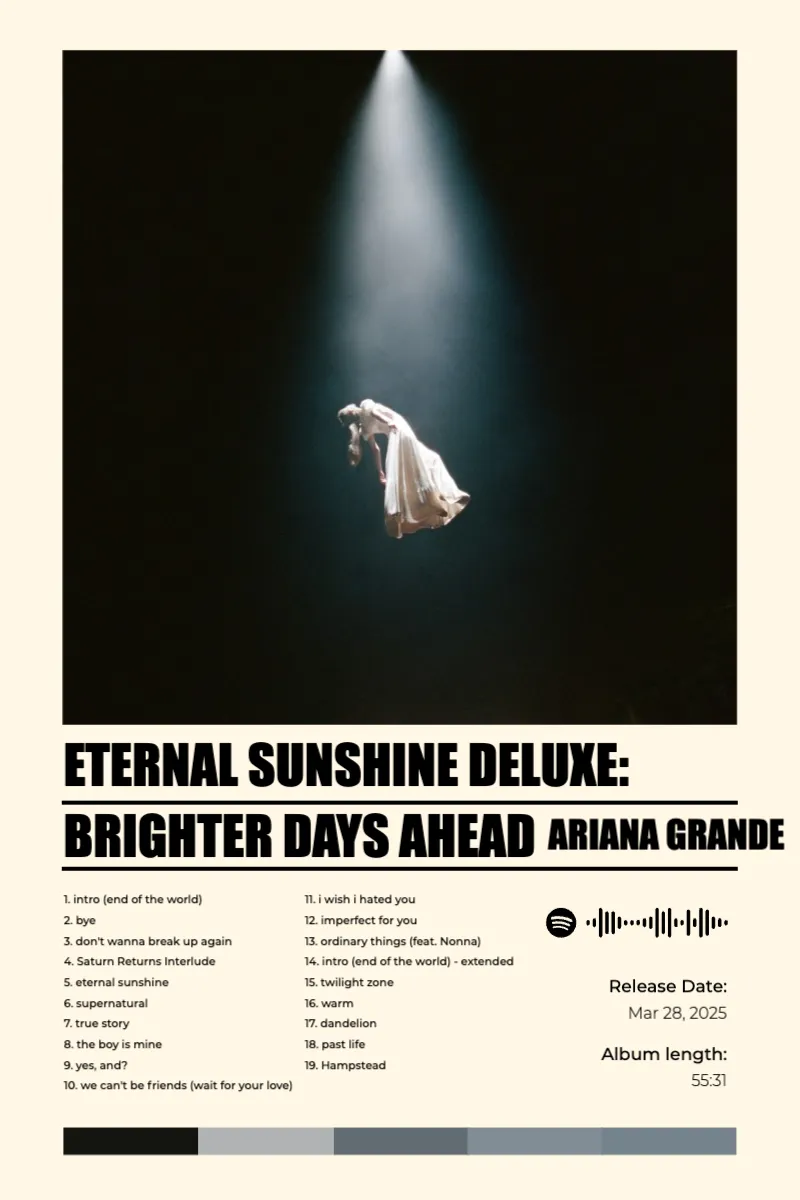 Album poster for eternal sunshine deluxe: brighter days ahead by Ariana Grande