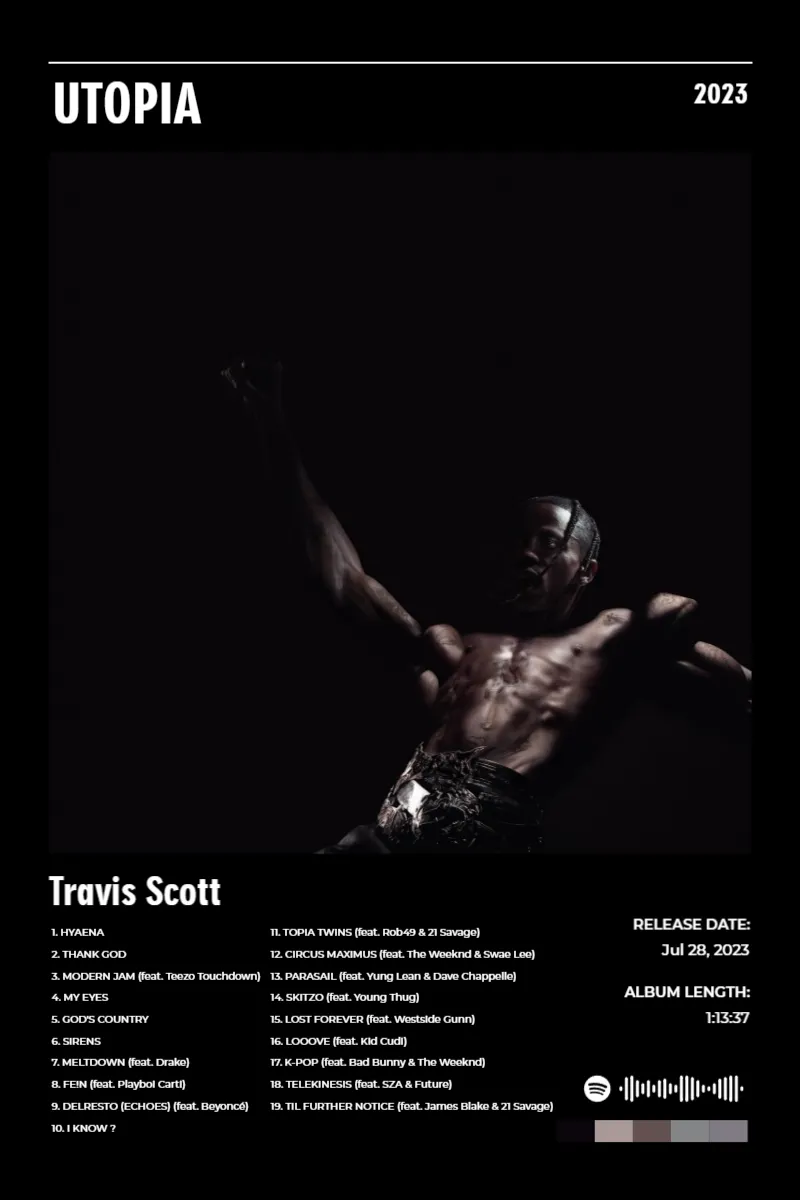 Album poster for UTOPIA by Travis Scott