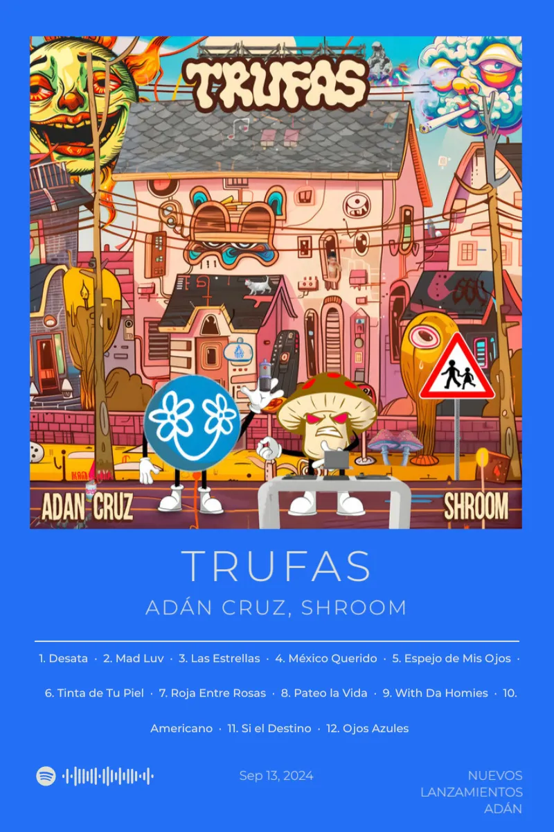 Album poster for Trufas by Adán Cruz, Shroom
