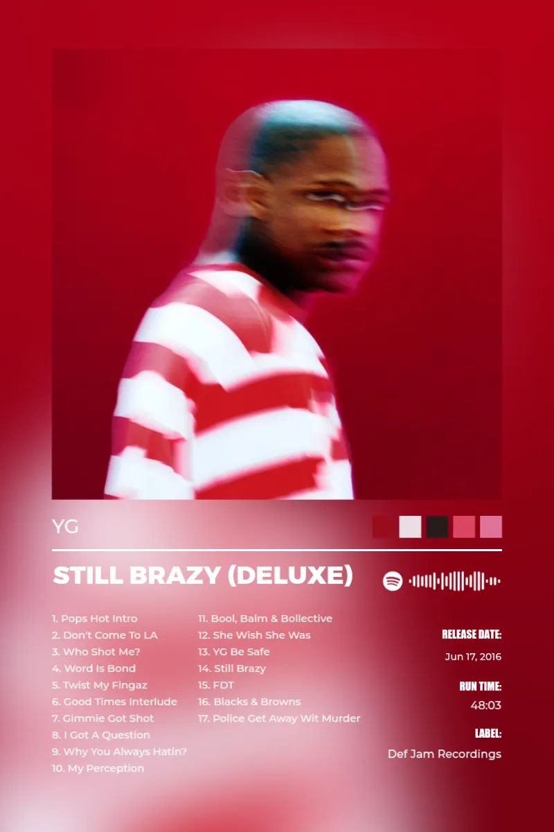 Album poster for Still Brazy (Deluxe) by YG