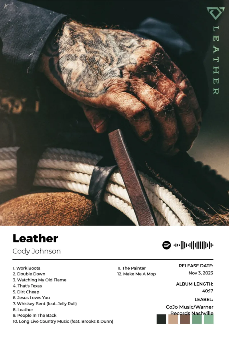 Leather · Leather · Cody Johnson · 2:3 Album poster for Leather by Cody Johnson