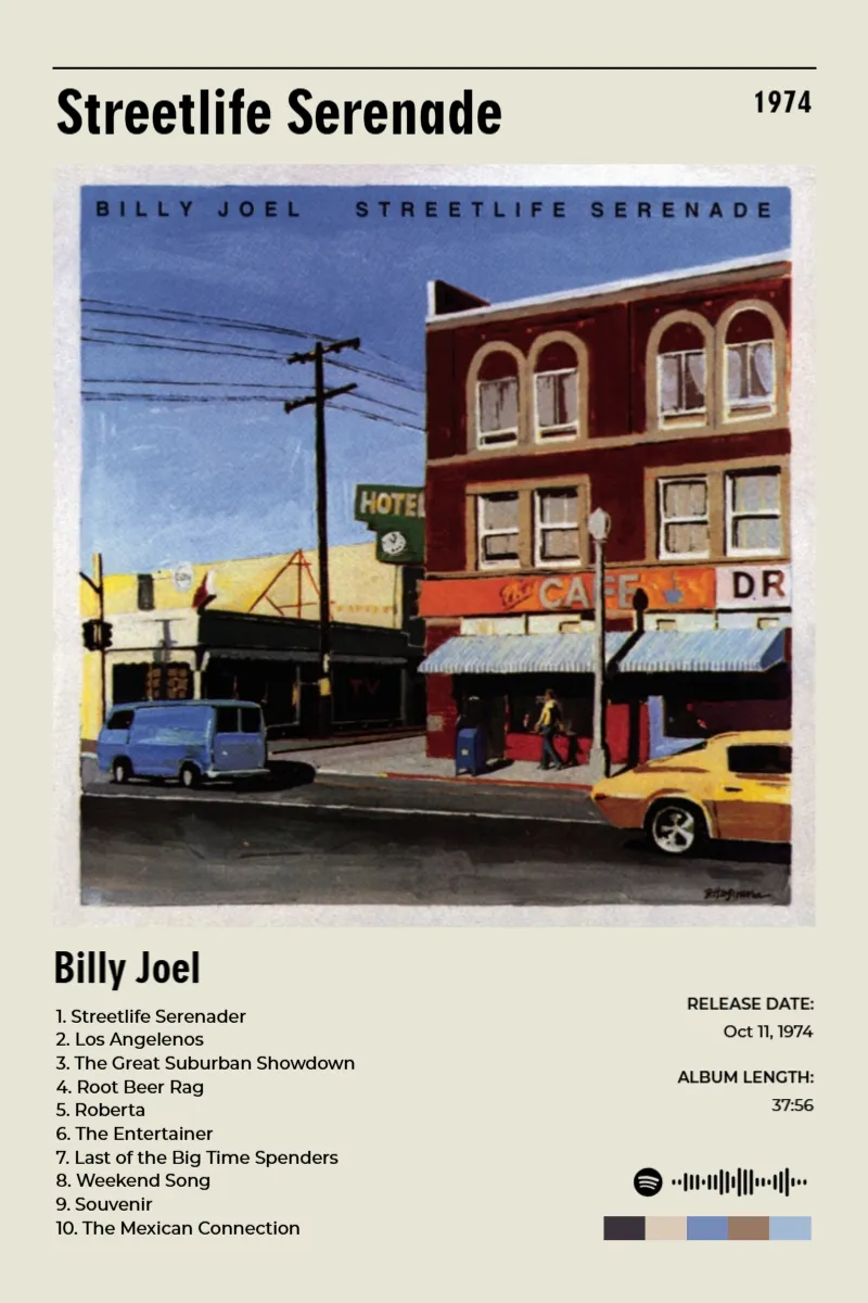 Album poster for Streetlife Serenade by Billy Joel